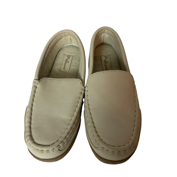 My Pillow All Season Women’s Moccasin Slipper Leather Beige Wide Width 7W - Picture 2 of 7